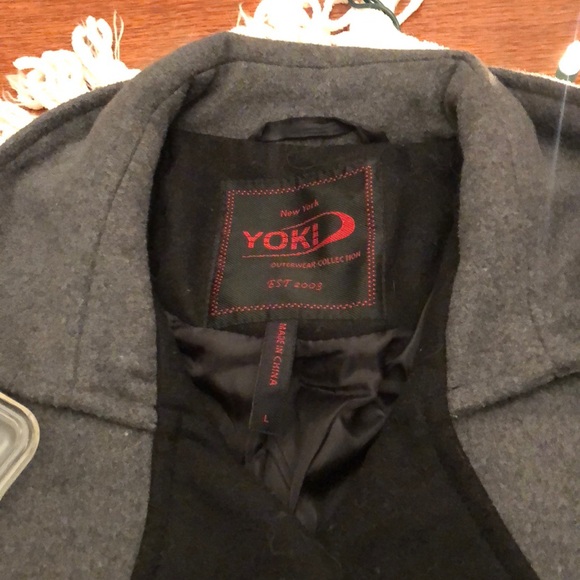 Black and grey pea coat - Picture 2 of 4
